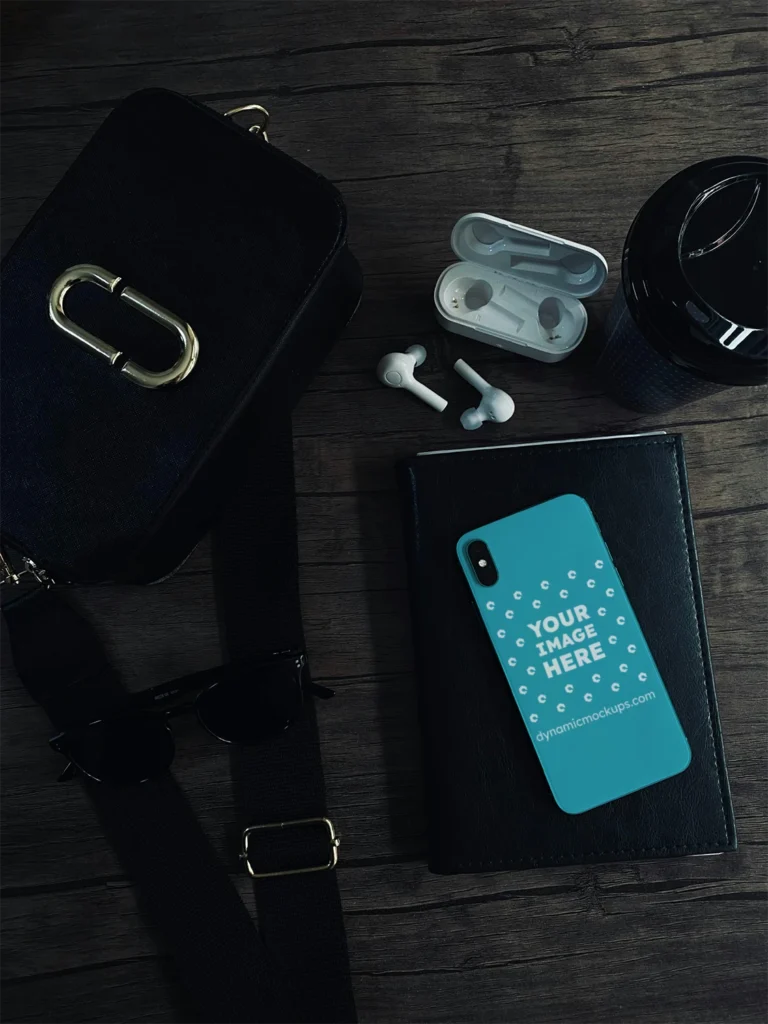 iPhone Teal Phone Case Mockup Template