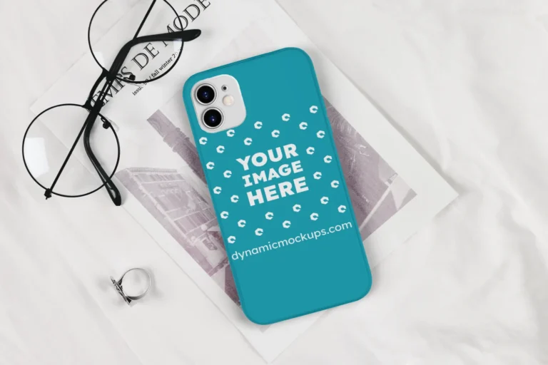 iPhone Teal Phone Case Mockup Template