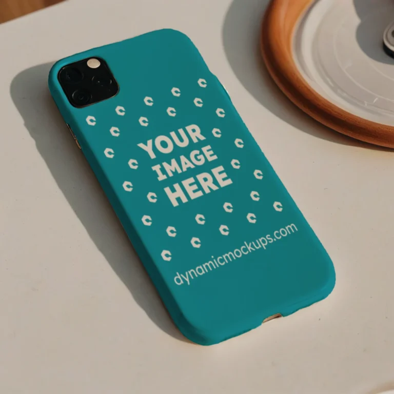 iPhone Teal Phone Case Mockup Template