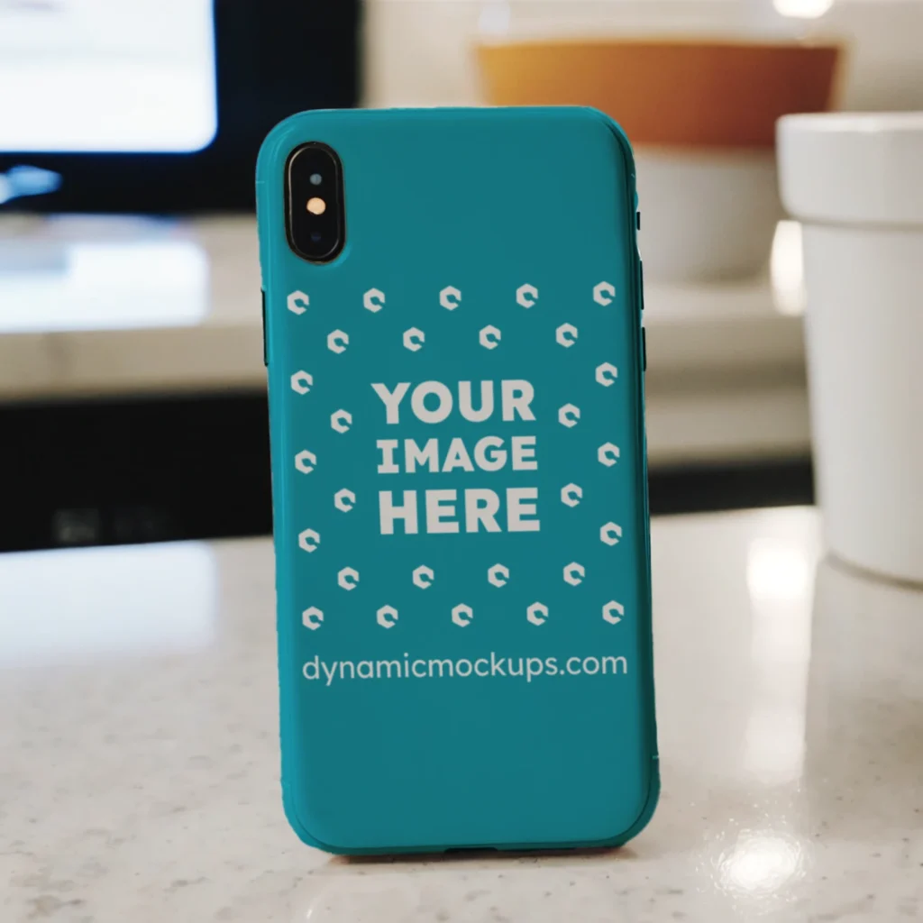 iPhone Teal Phone Case Mockup Template