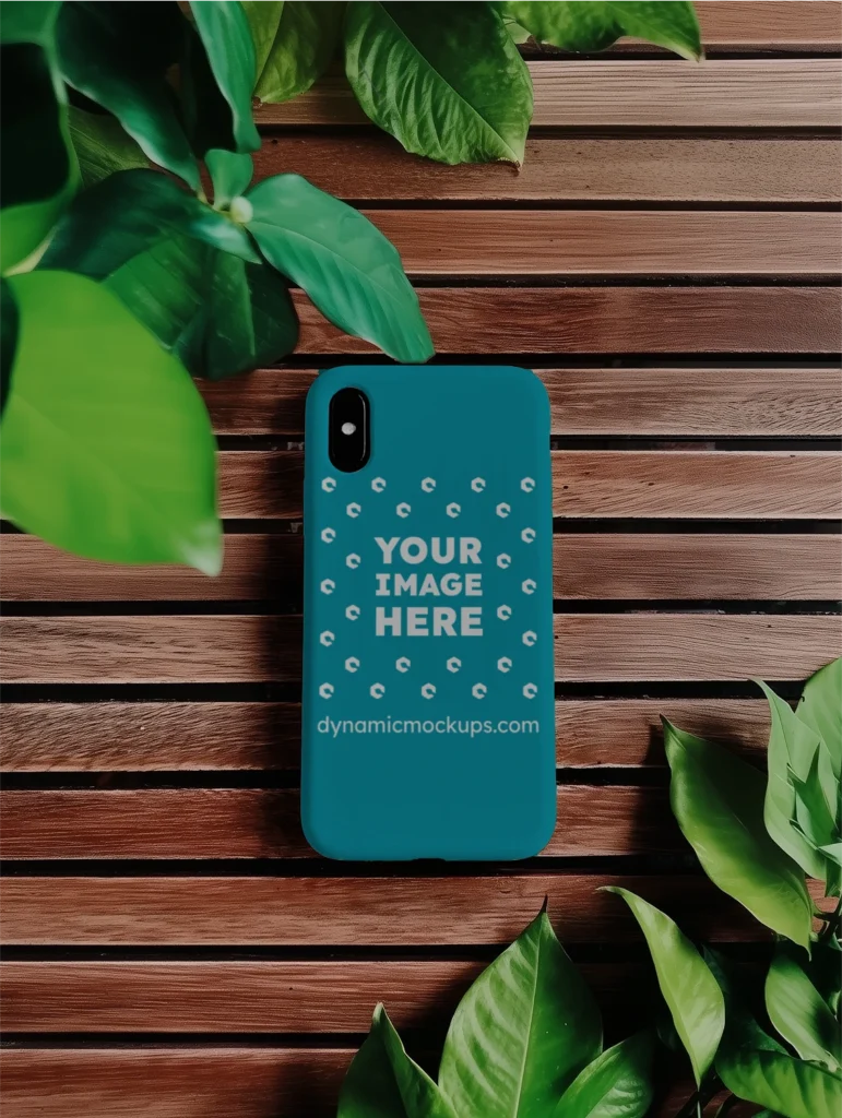 iPhone Teal Phone Case Mockup Template