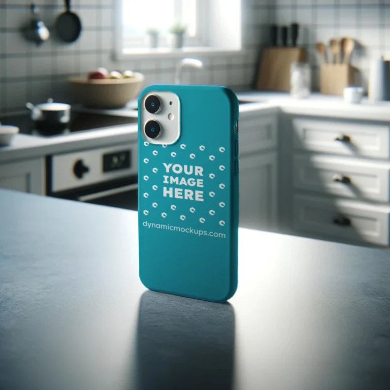 iPhone Teal Phone Case Mockup Template