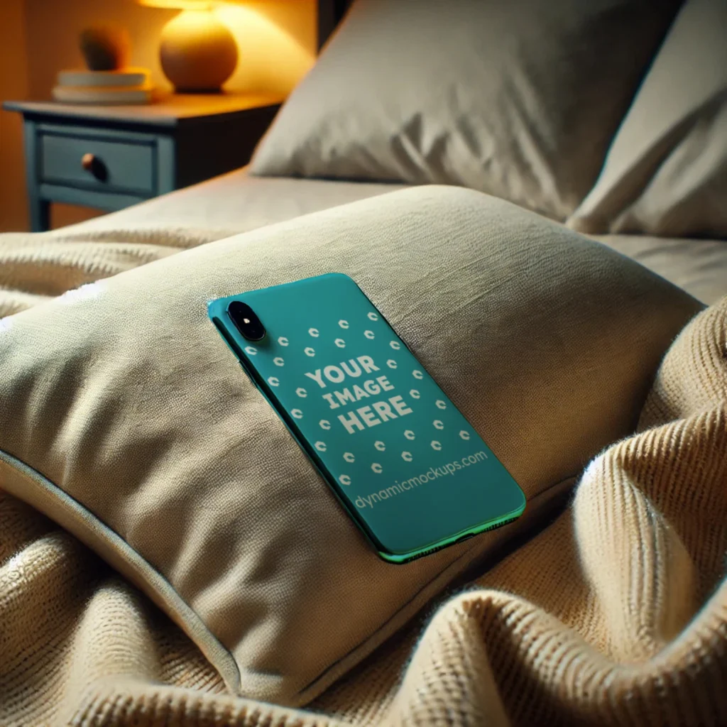 iPhone Teal Phone Case Mockup Template