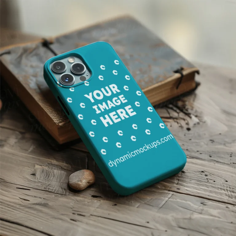 iPhone Teal Phone Case Mockup Template