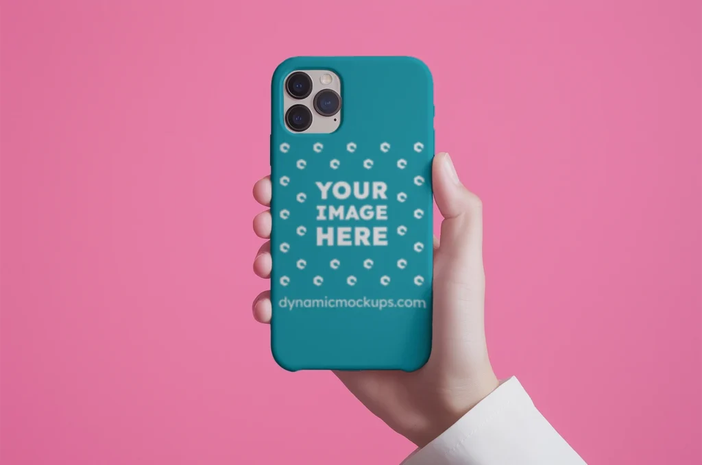 iPhone Teal Phone Case Mockup Template