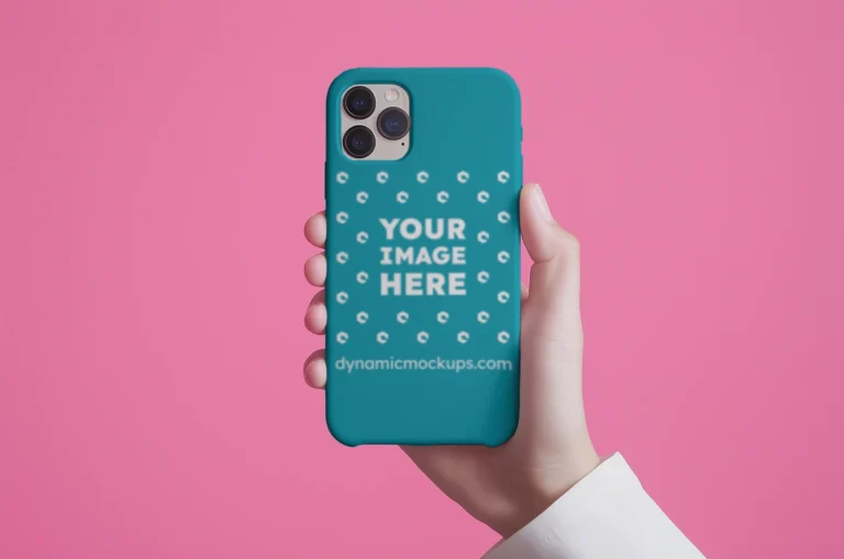 iPhone Teal Phone Case Mockup Template