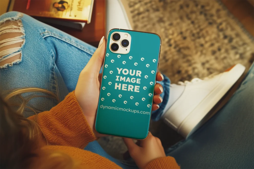 iPhone Teal Phone Case Mockup Template