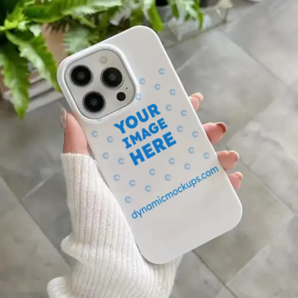 iPhone White Phone Case Mockup Template