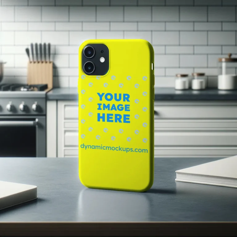 iPhone Yellow Phone Case Mockup Template
