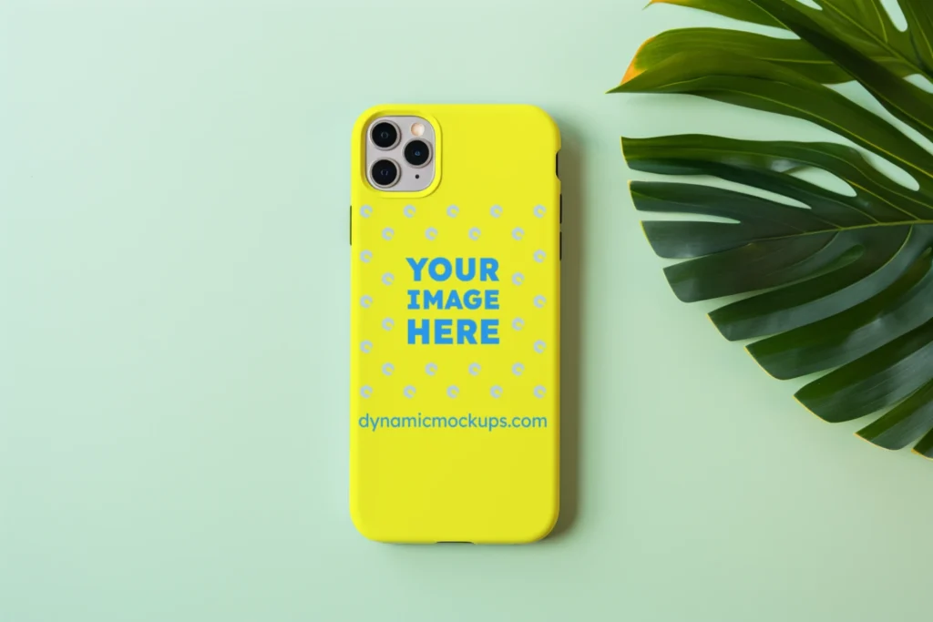 iPhone Yellow Phone Case Mockup Template