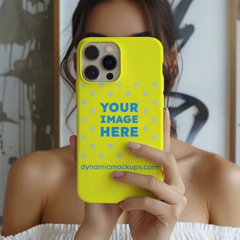iPhone Yellow Phone Case Mockup Template