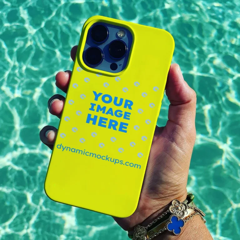 iPhone Yellow Phone Case Mockup Template