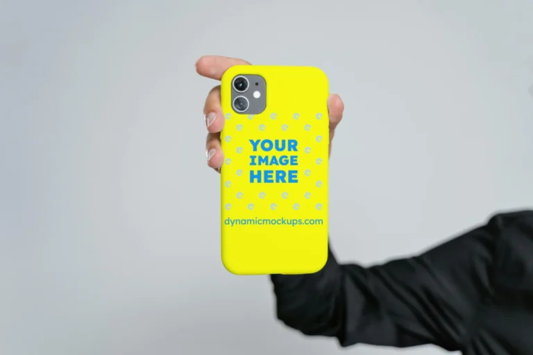 iPhone Yellow Phone Case Mockup Template