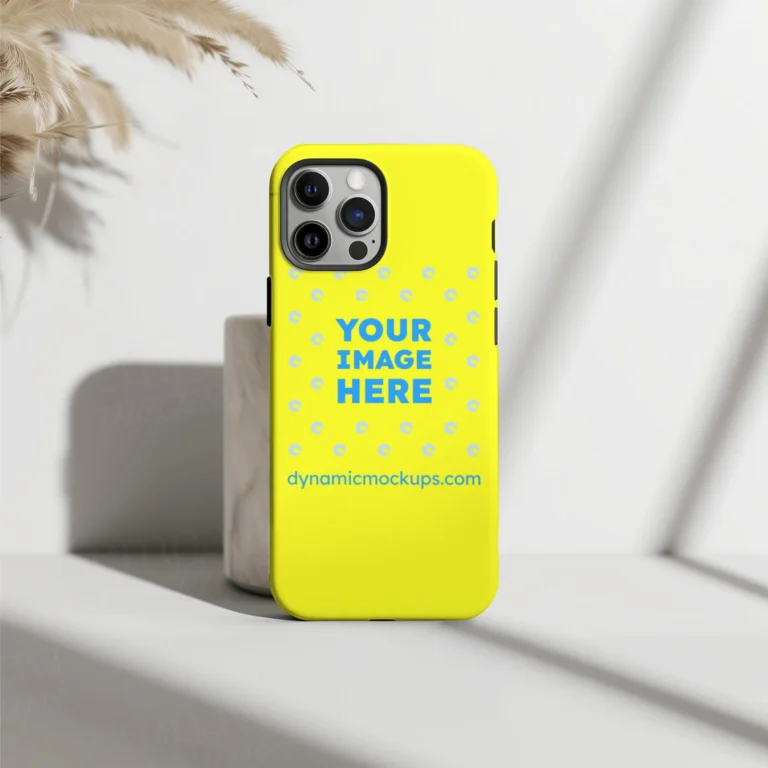 iPhone Yellow Phone Case Mockup Template
