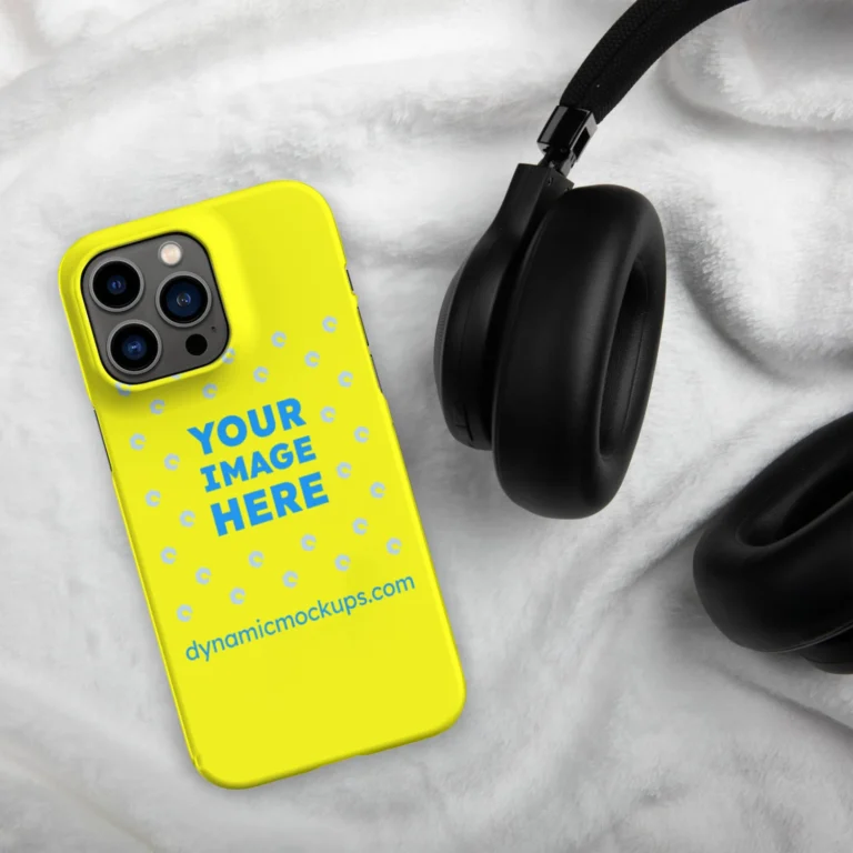 iPhone Yellow Phone Case Mockup Template