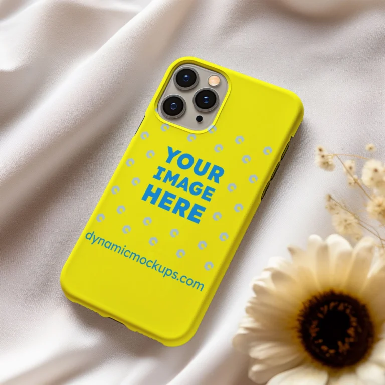 iPhone Yellow Phone Case Mockup Template