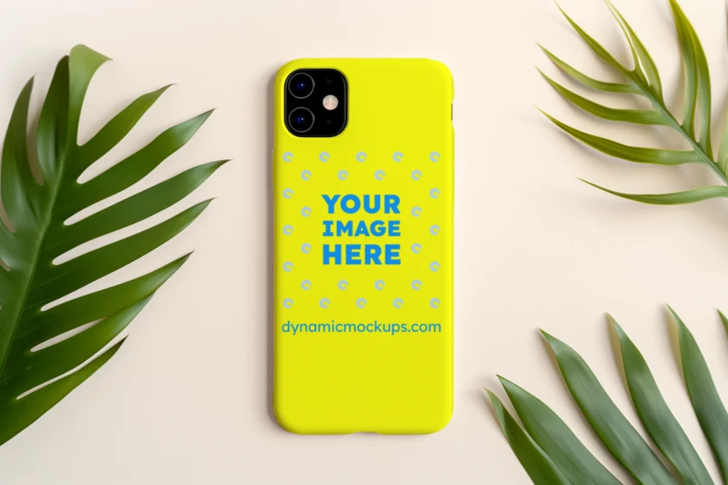 iPhone Yellow Phone Case Mockup Template