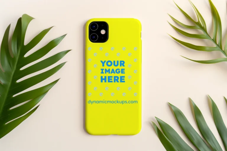iPhone Yellow Phone Case Mockup Template