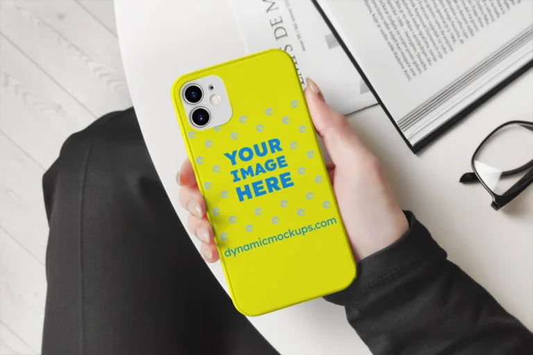 iPhone Yellow Phone Case Mockup Template