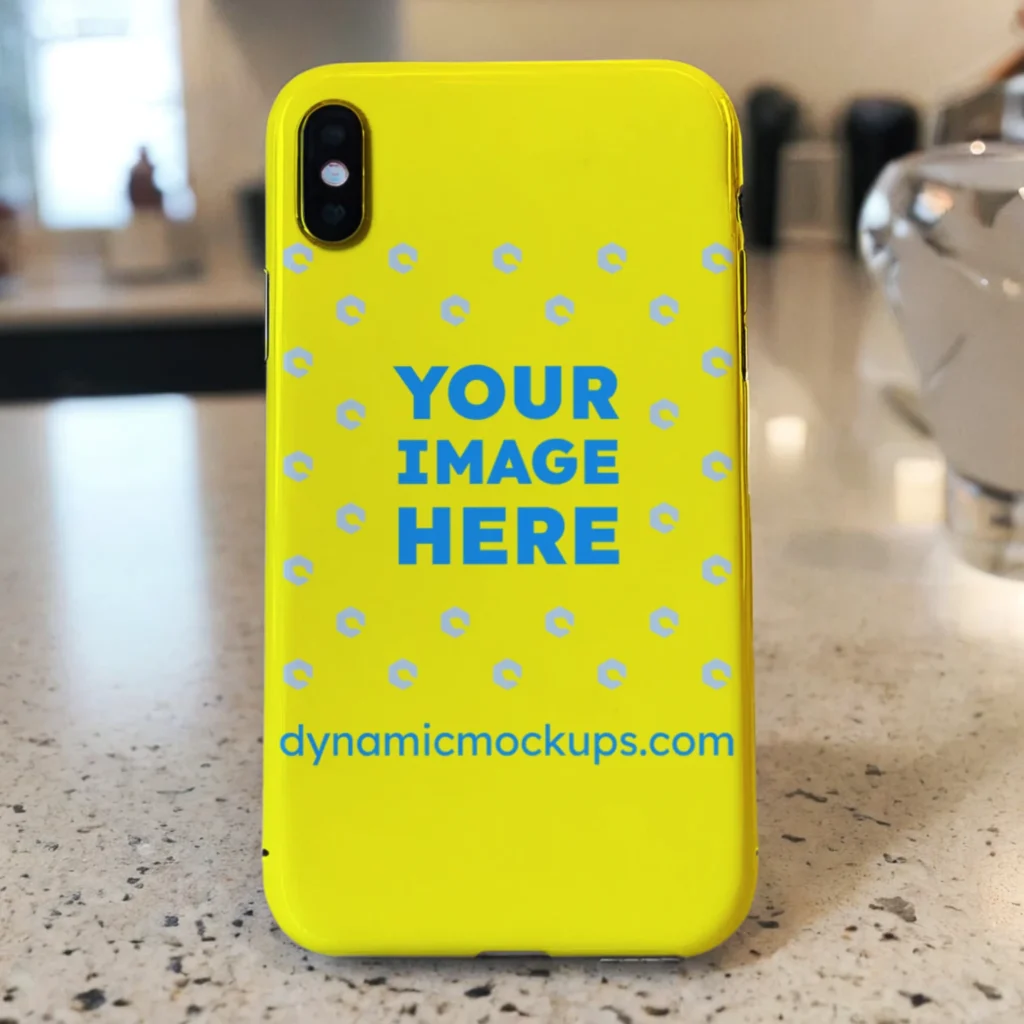 iPhone Yellow Phone Case Mockup Template