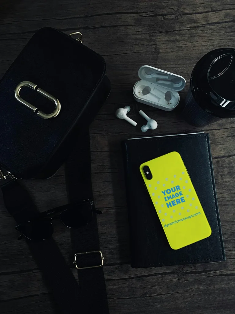 iPhone Yellow Phone Case Mockup Template