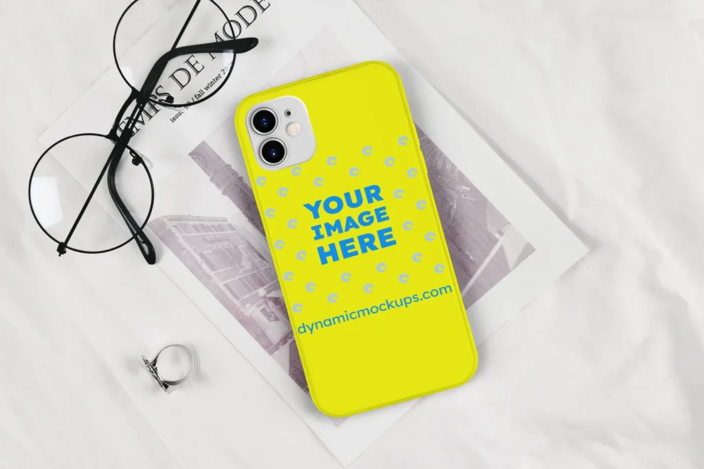 iPhone Yellow Phone Case Mockup Template