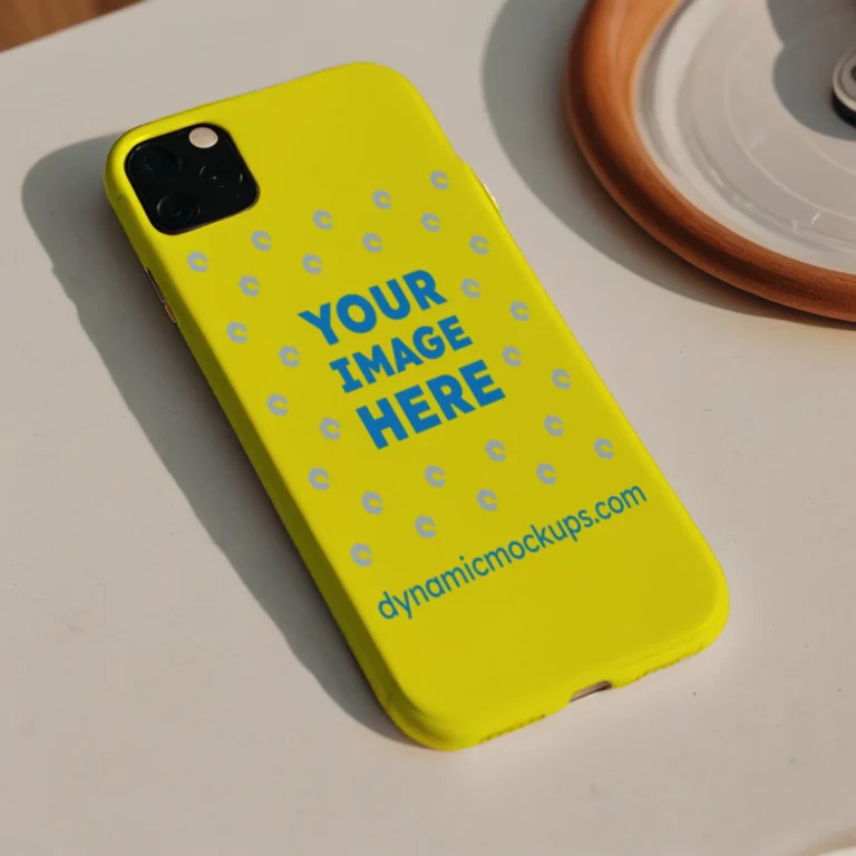 iPhone Yellow Phone Case Mockup Template
