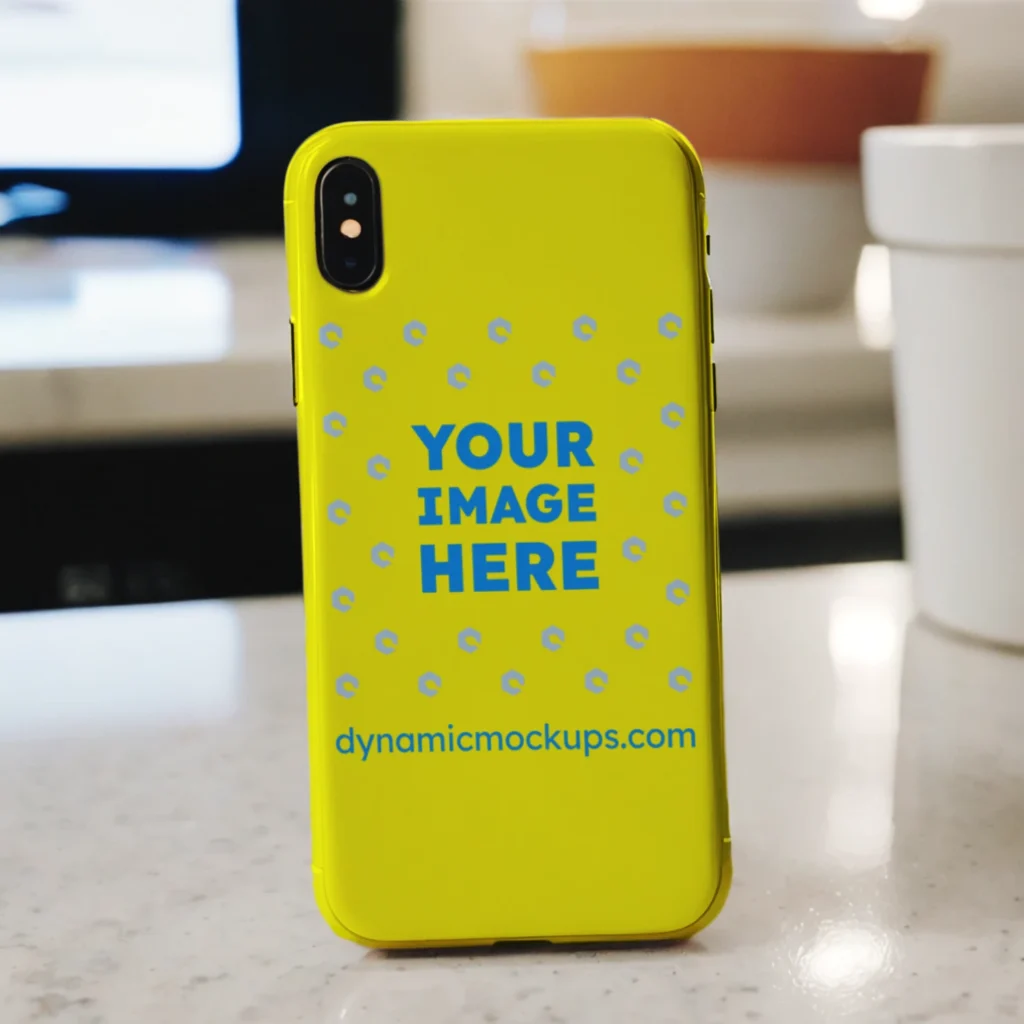 iPhone Yellow Phone Case Mockup Template
