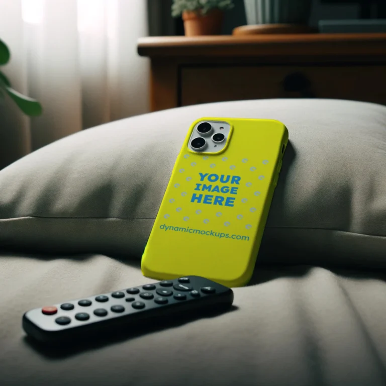 iPhone Yellow Phone Case Mockup Template
