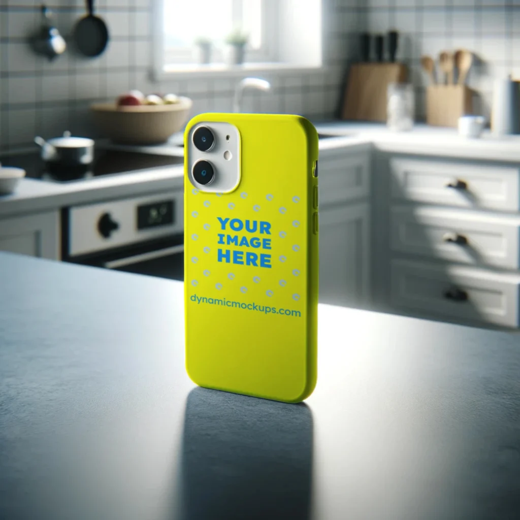 iPhone Yellow Phone Case Mockup Template