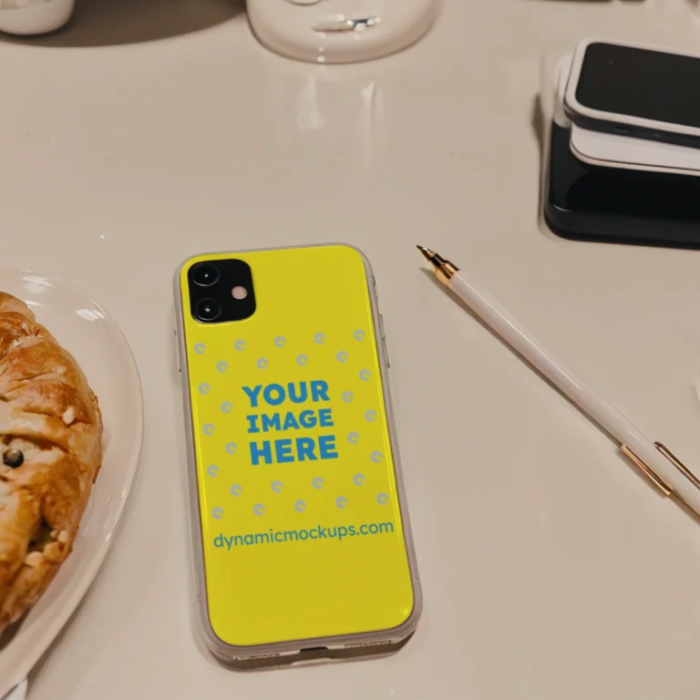 iPhone Yellow Phone Case Mockup Template