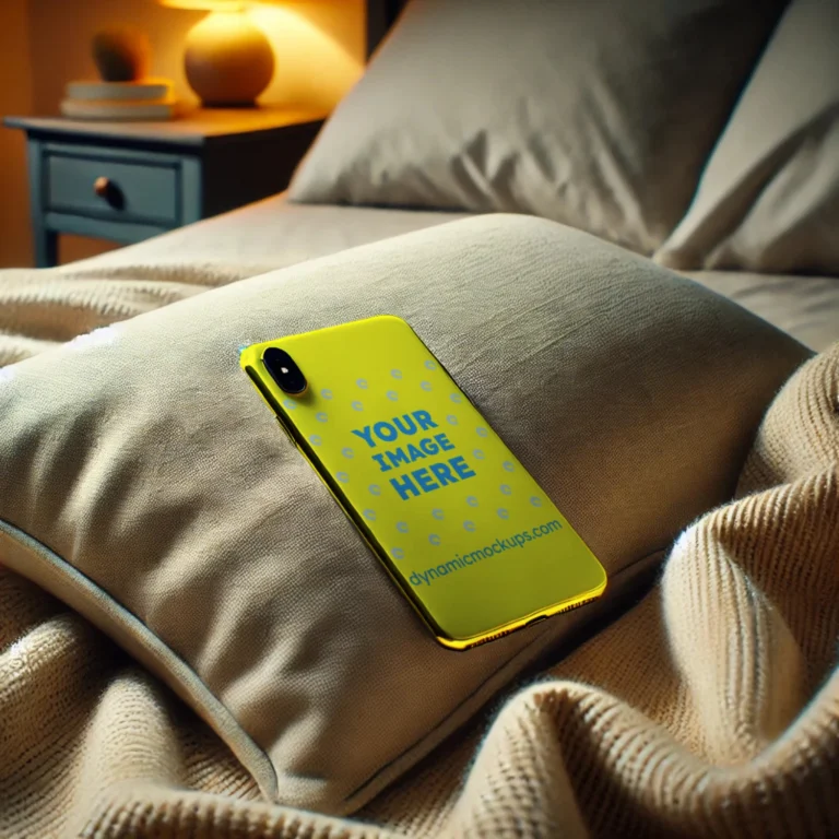 iPhone Yellow Phone Case Mockup Template