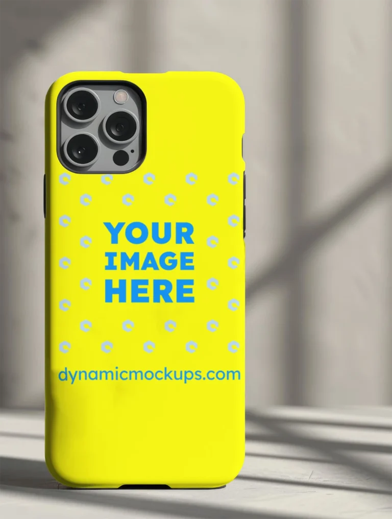 iPhone Yellow Phone Case Mockup Template