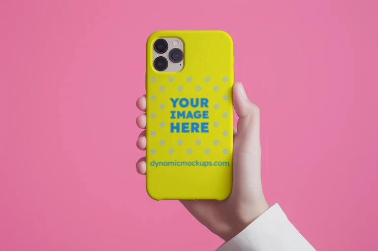 iPhone Yellow Phone Case Mockup Template
