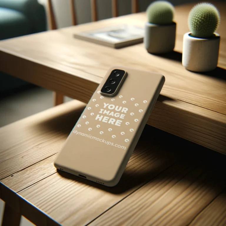 Samsung Beige Phone Case Mockup Template