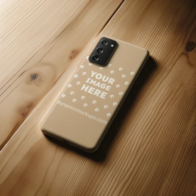 Samsung Beige Phone Case Mockup Template
