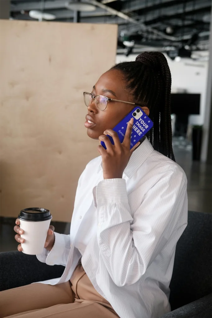 Samsung Blue Phone Case Mockup Template