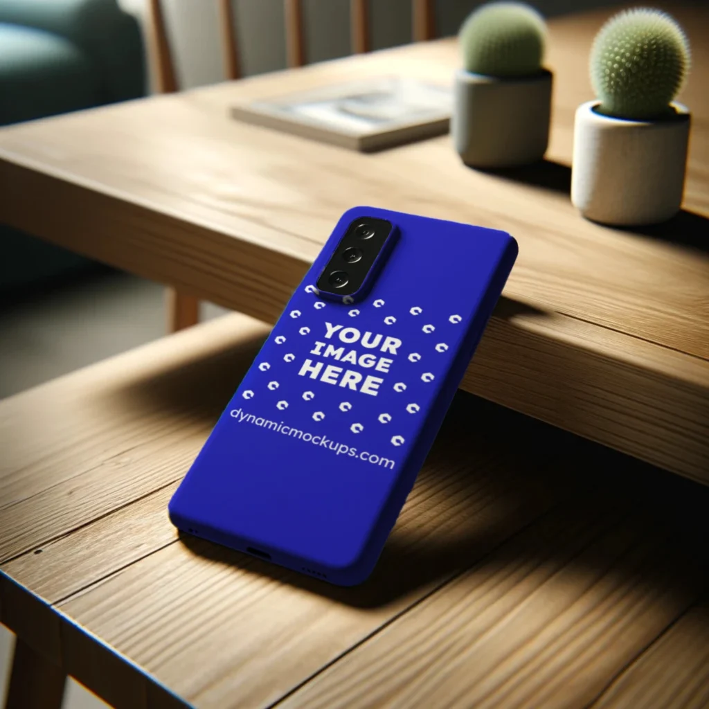 Samsung Blue Phone Case Mockup Template