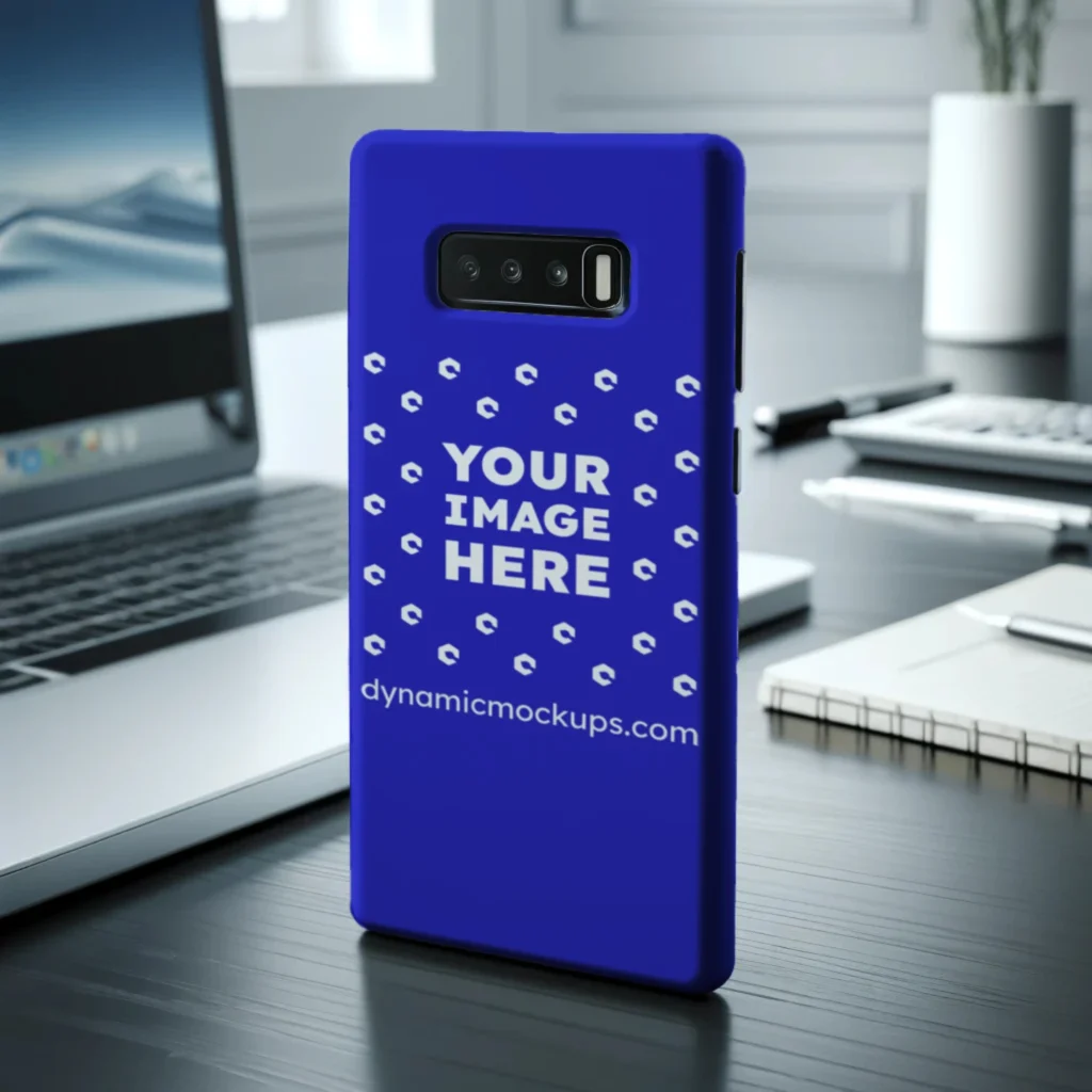 Samsung Blue Phone Case Mockup Template