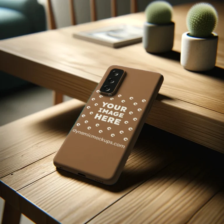 Samsung Brown Phone Case Mockup Template