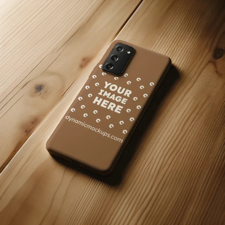Samsung Brown Phone Case Mockup Template