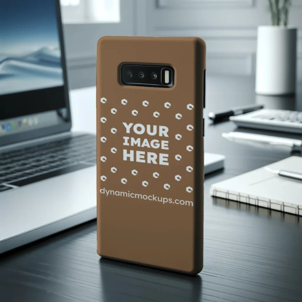 Samsung Brown Phone Case Mockup Template