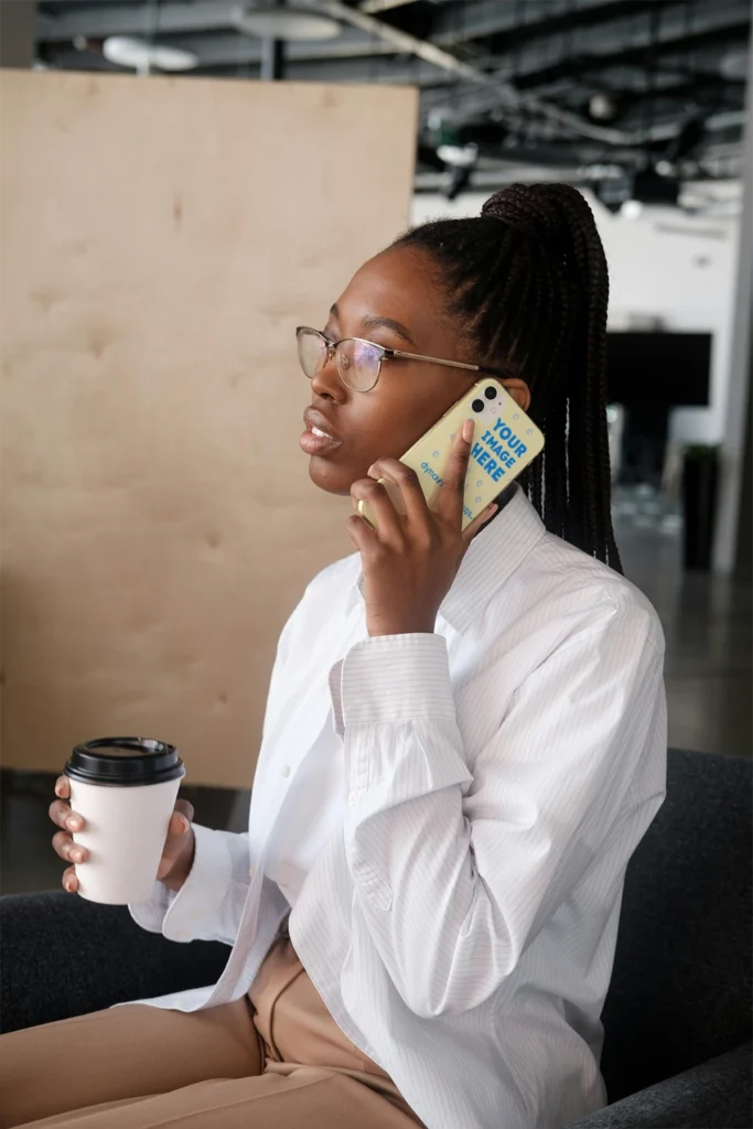 Samsung Cream Phone Case Mockup Template