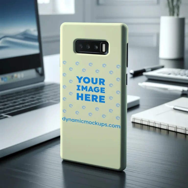 Samsung Cream Phone Case Mockup Template