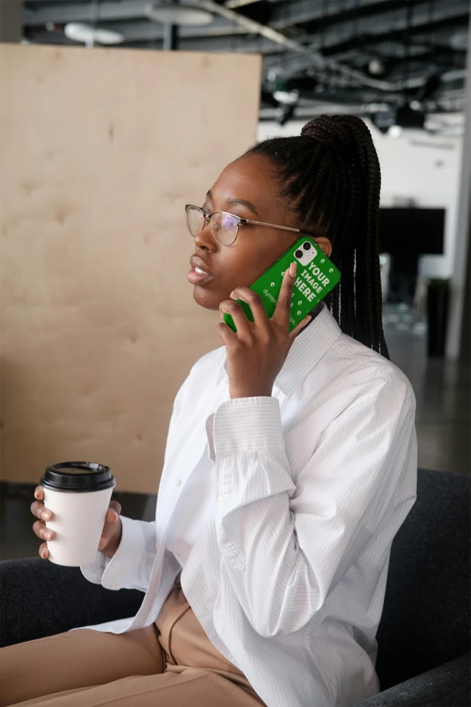 Samsung Green Phone Case Mockup Template