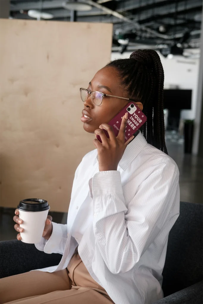 Samsung Maroon Phone Case Mockup Template