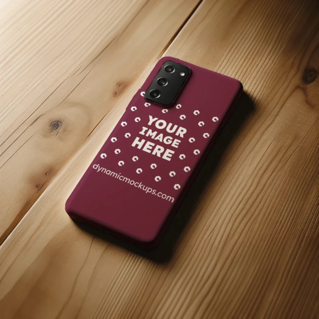 Samsung Maroon Phone Case Mockup Template
