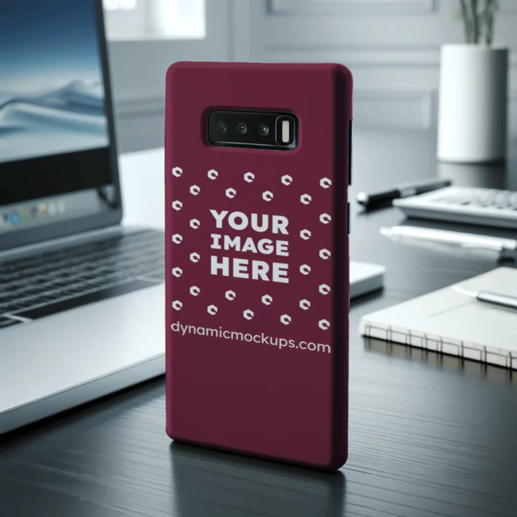 Samsung Maroon Phone Case Mockup Template
