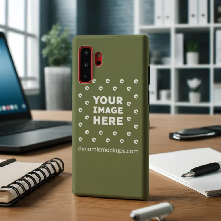 Samsung Olive Green Phone Case Mockup Template