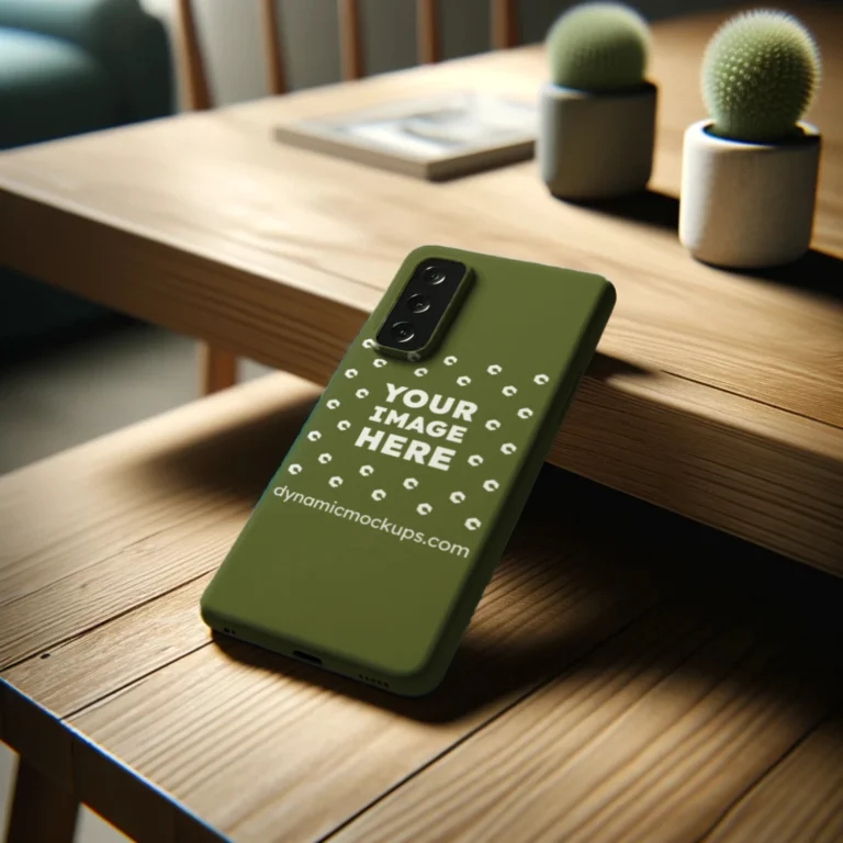 Samsung Olive Green Phone Case Mockup Template